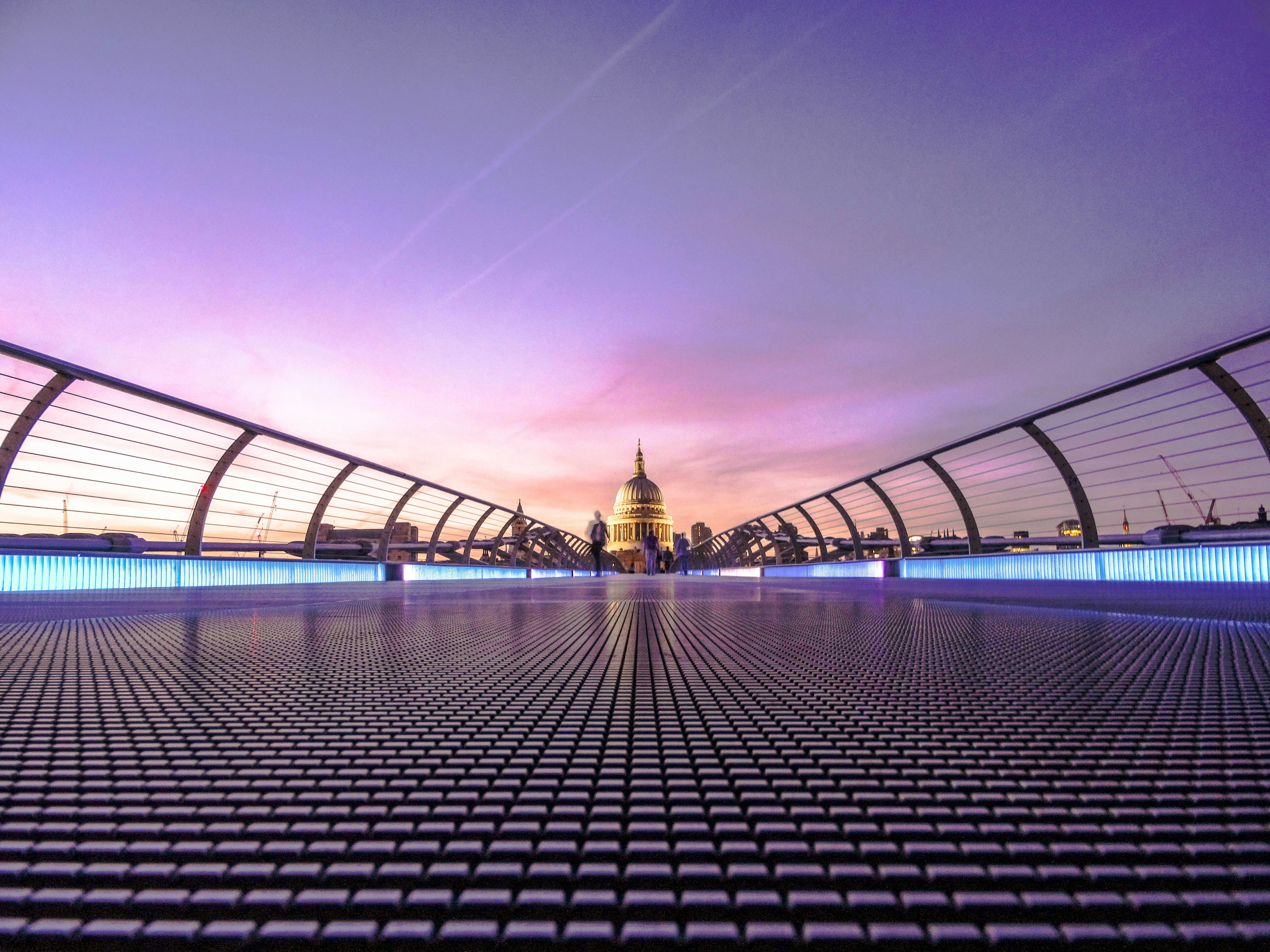 London Millennium Bridge with St. Paul's Cathedral